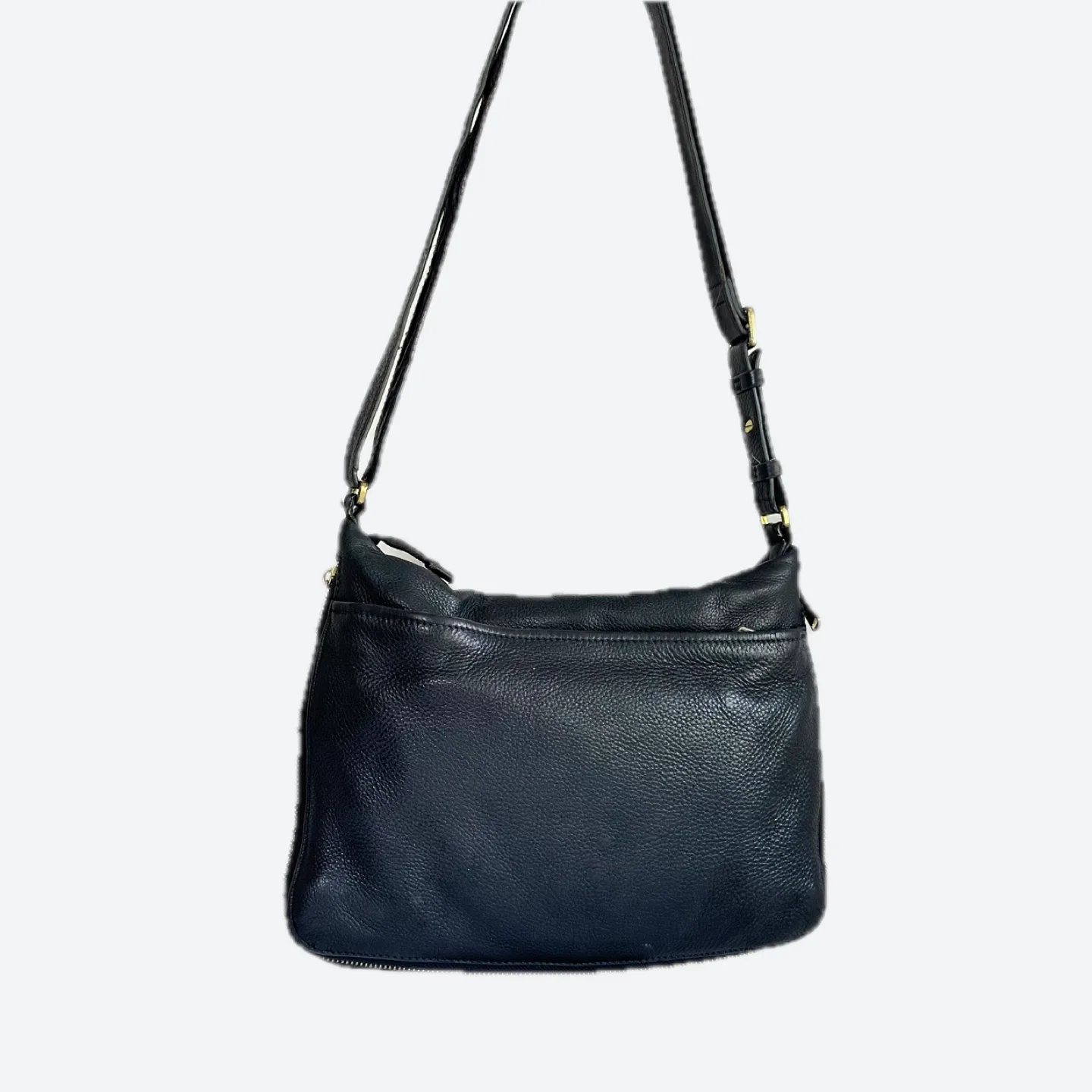 Vintage Fossil Piper Black Leather Crossbody Bag image indicator(2)