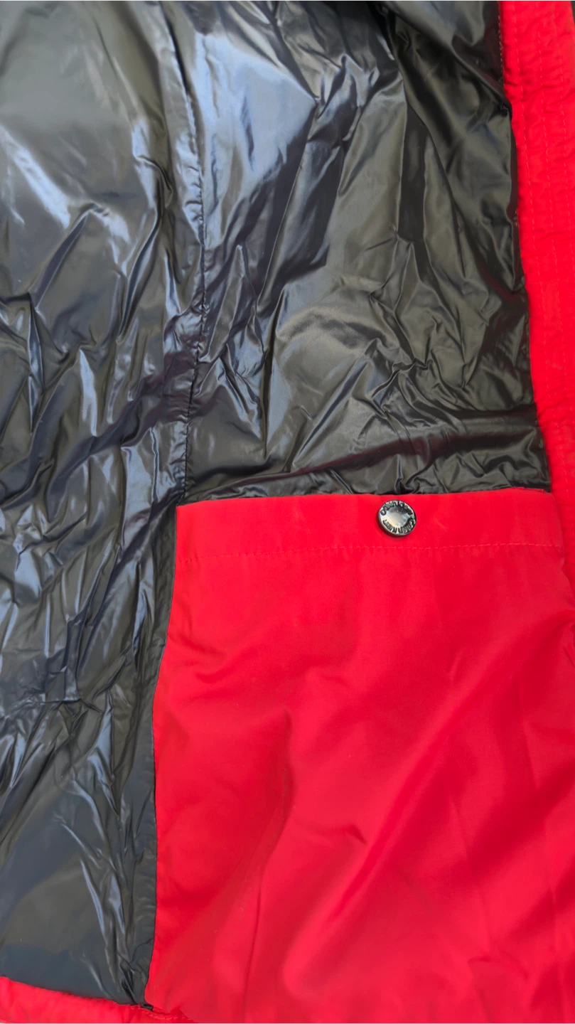 Calvin Klein Red Puffer Jacket with Faux Fur Hood - photo 3
