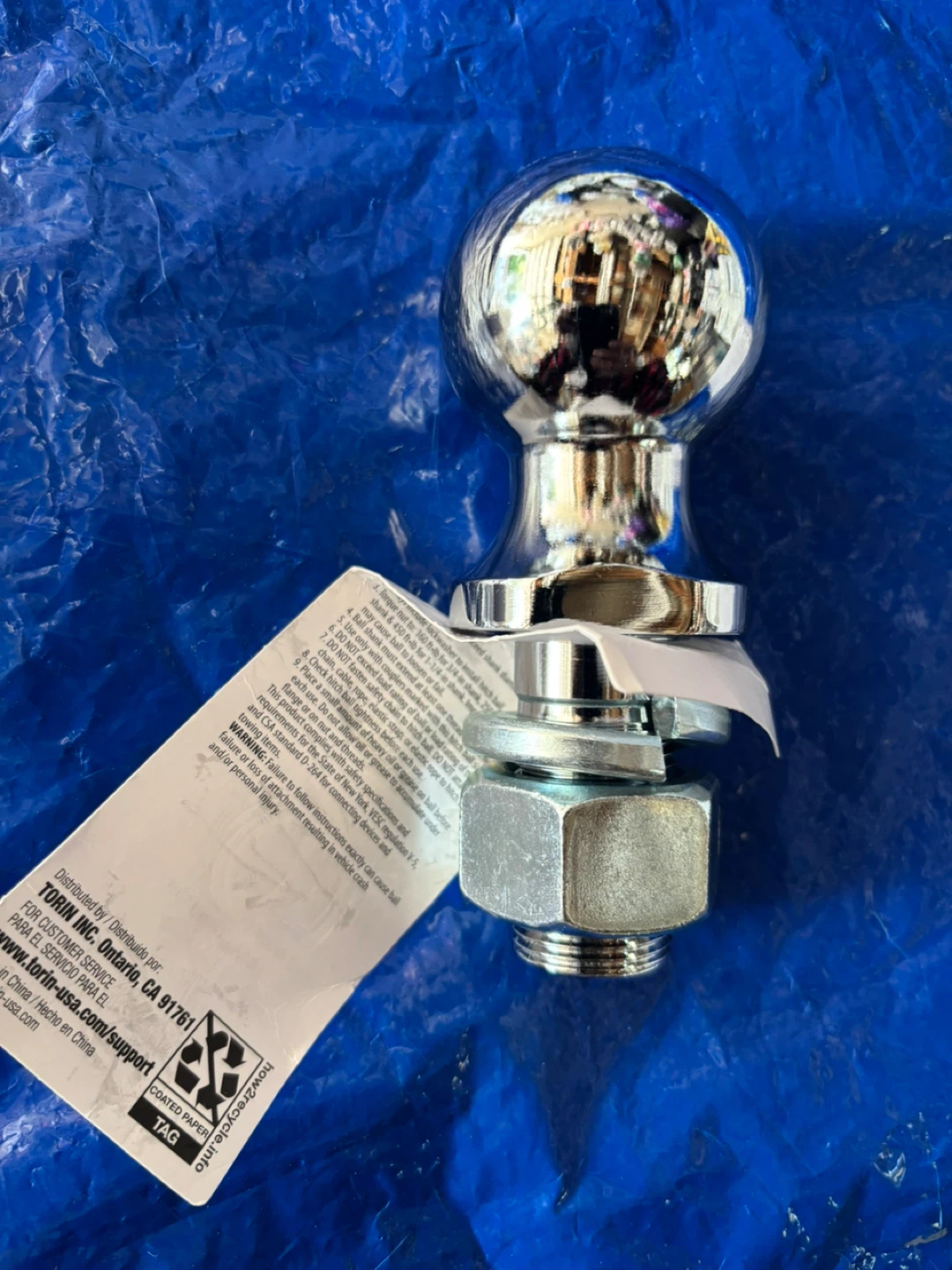 Torin 2-Inch Chrome Hitch Ball - 6,000-LB Capacity