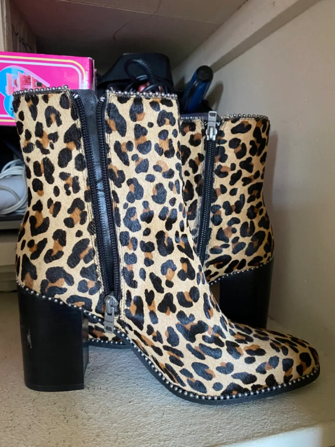 Coach Leopard Print Ankle Boots - Size 8 image indicator(3)