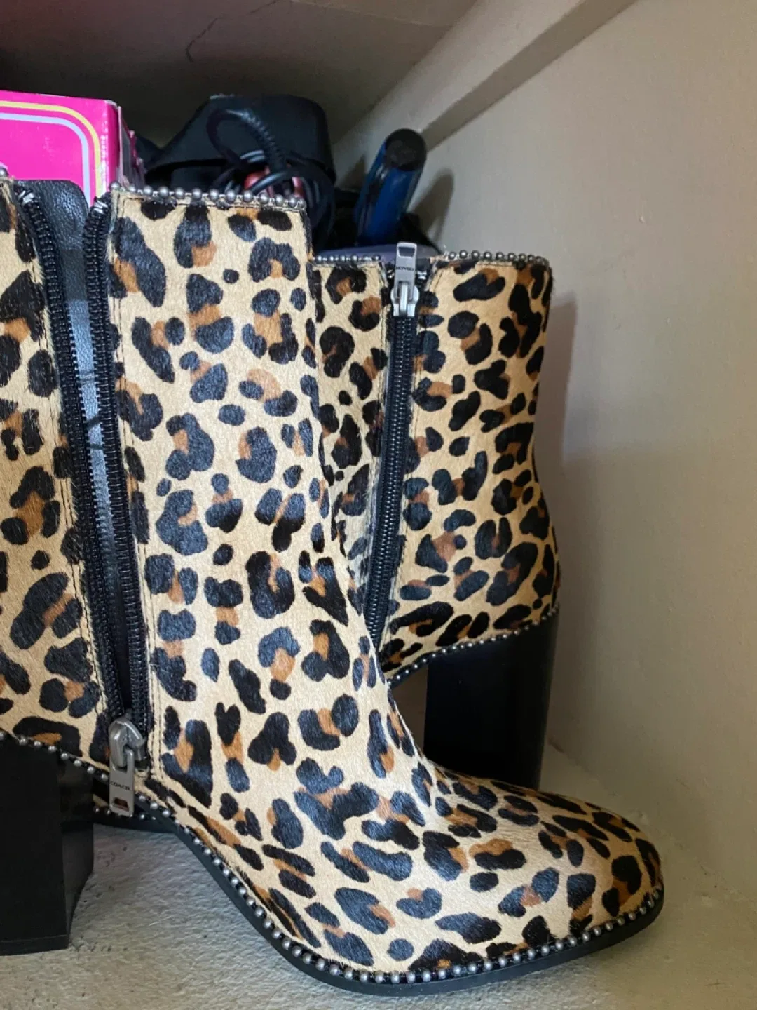Coach Leopard Print Ankle Boots - Size 8 image indicator(5)