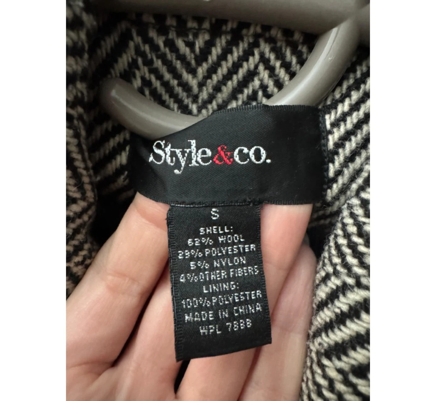 Wool Tweed Herringbone Coat by Style & Co - photo 3