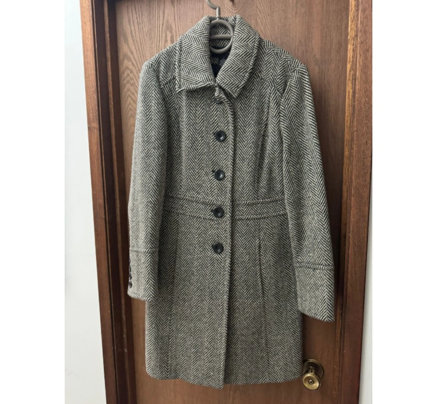 Wool Tweed Herringbone Coat by Style & Co