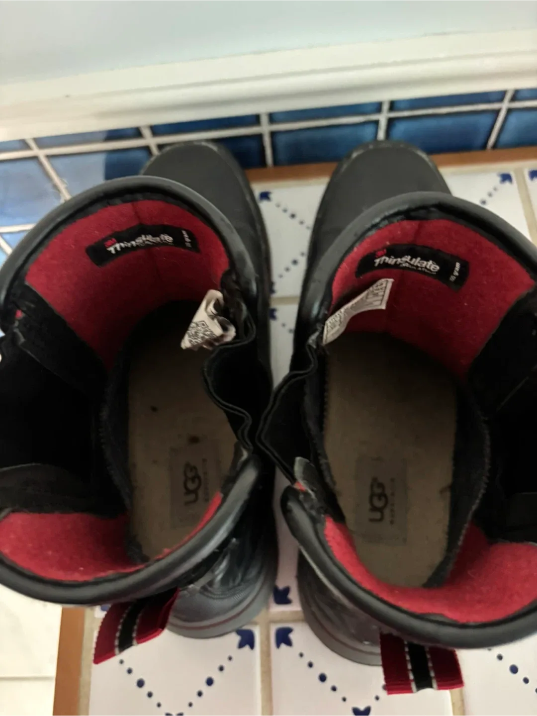 UGG Waterproof Black Leather Boots, Size 11 image indicator(6)