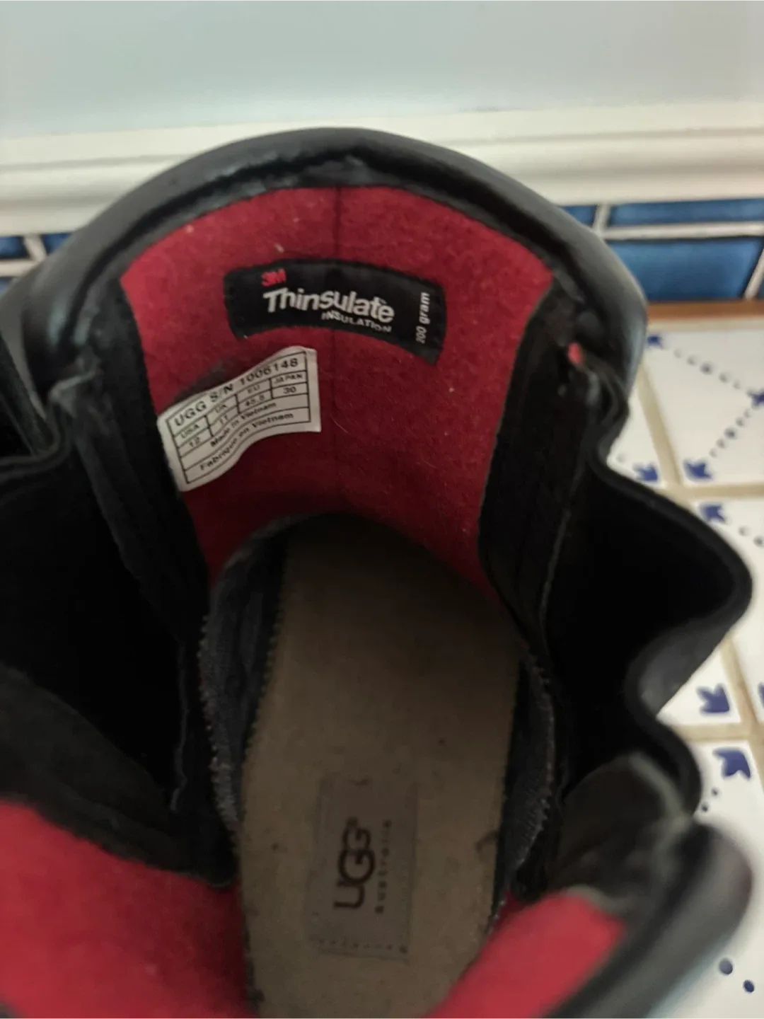 UGG Waterproof Black Leather Boots, Size 11 image indicator(5)