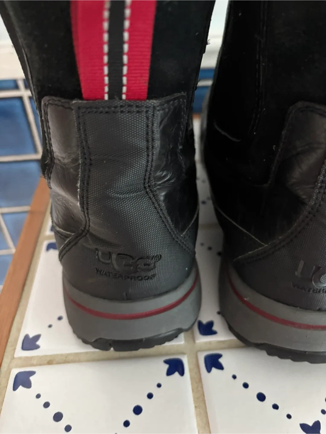 UGG Waterproof Black Leather Boots, Size 11 image indicator(4)