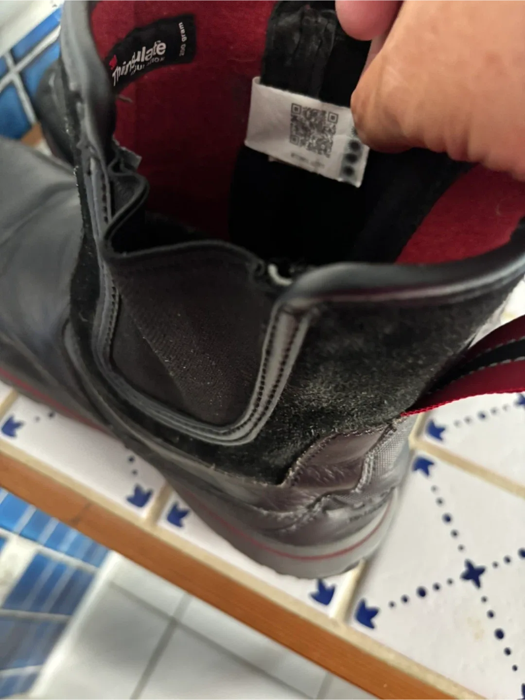 UGG Waterproof Black Leather Boots, Size 11 image indicator(7)