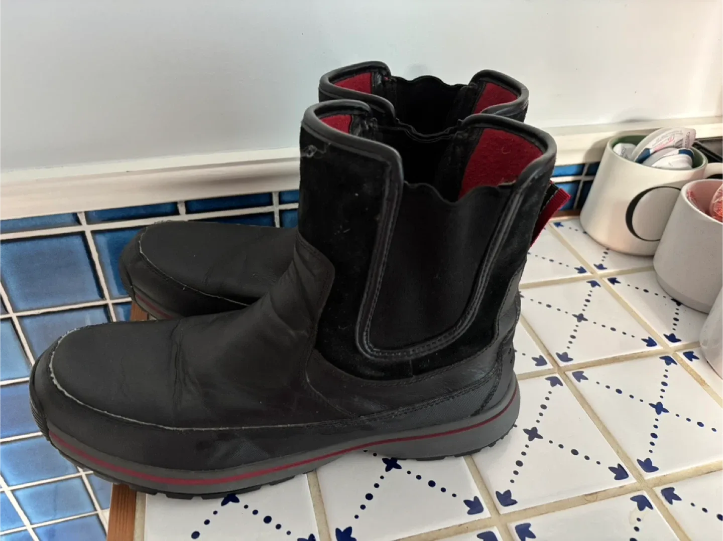 UGG Waterproof Black Leather Boots, Size 11 image indicator(9)