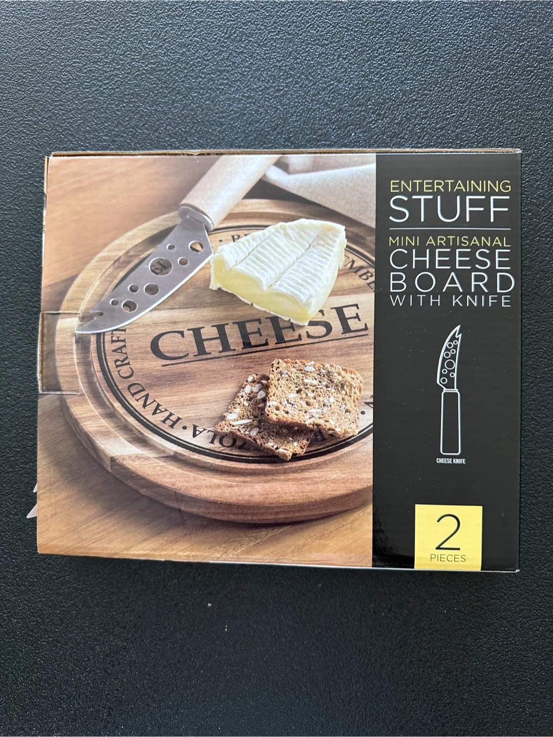 Entertaining Stuff Mini Artisanal Cheese Board with Knife