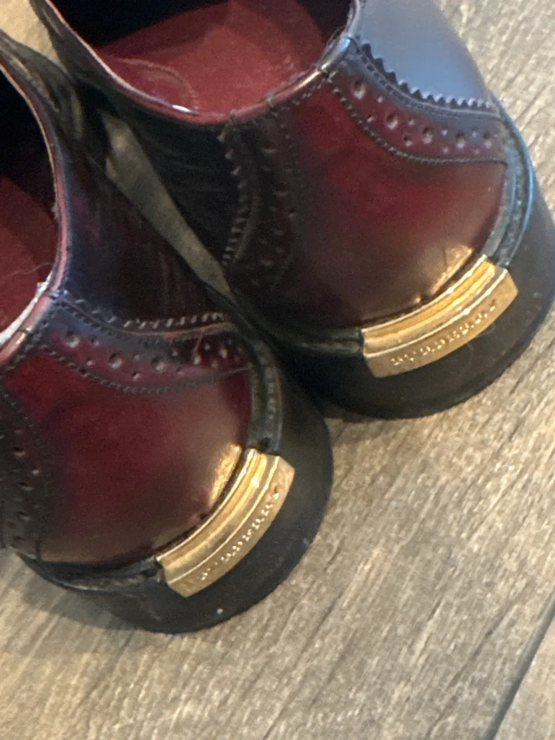 Burberry Burgundy Leather Loafers - Size 35 image indicator(2)