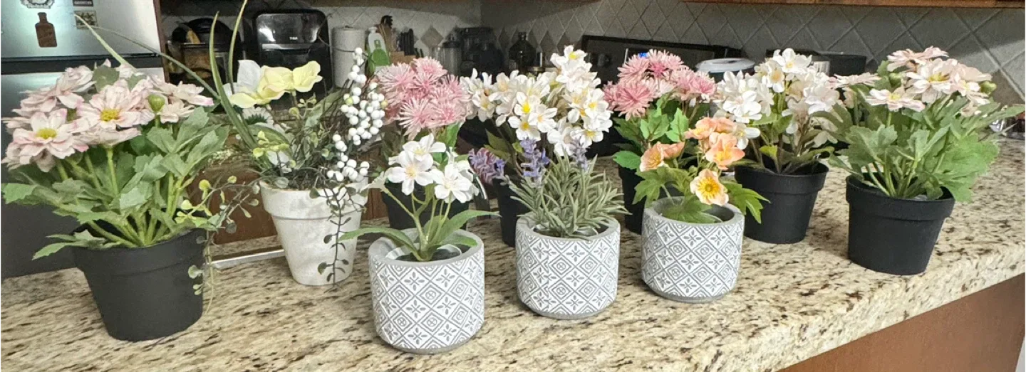 Artificial Flower Arrangement in Pot thumbnail
