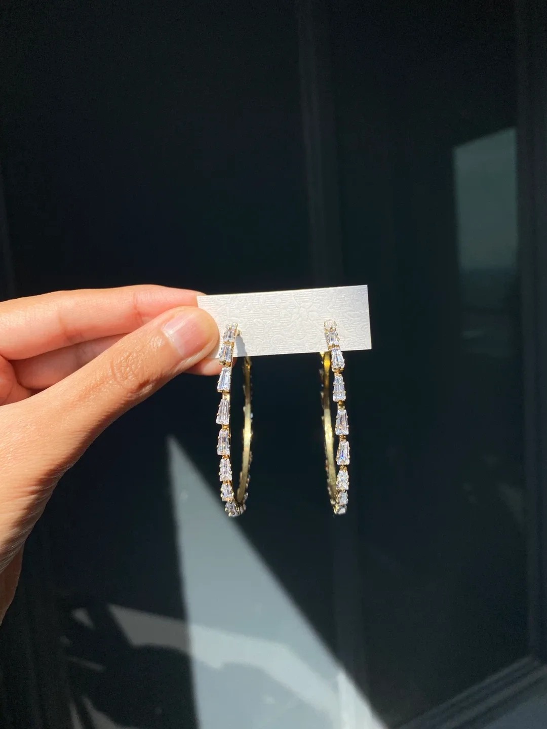 Hoop Earrings with Rhinestones image indicator(2)