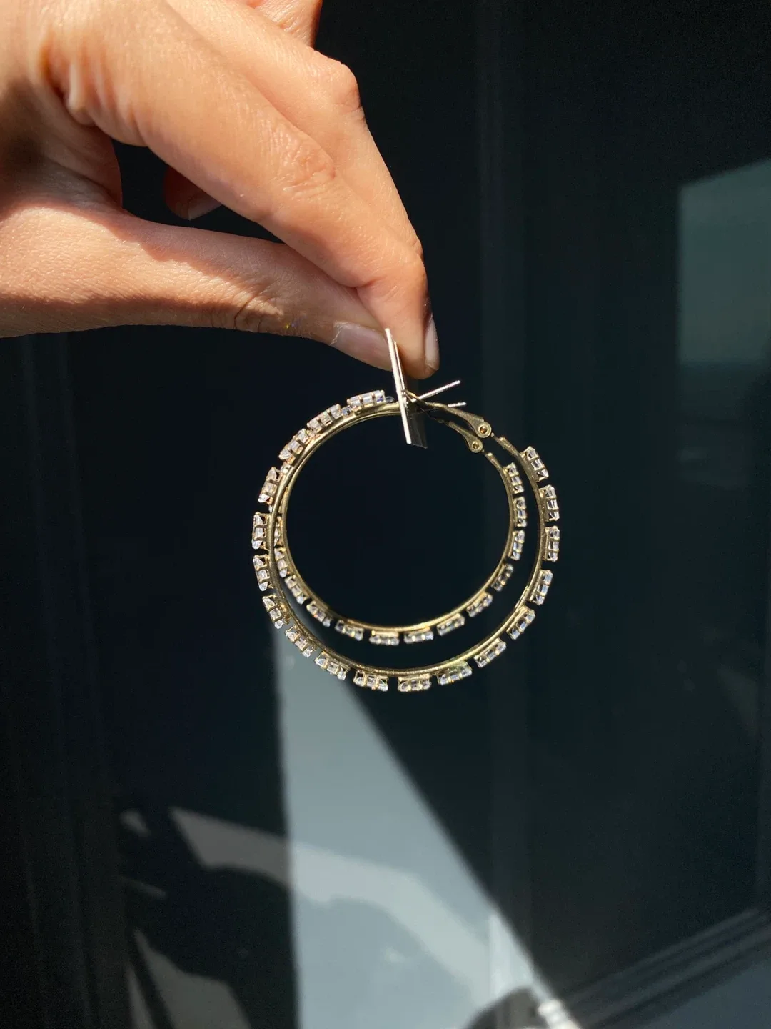 Hoop Earrings with Rhinestones image indicator(3)