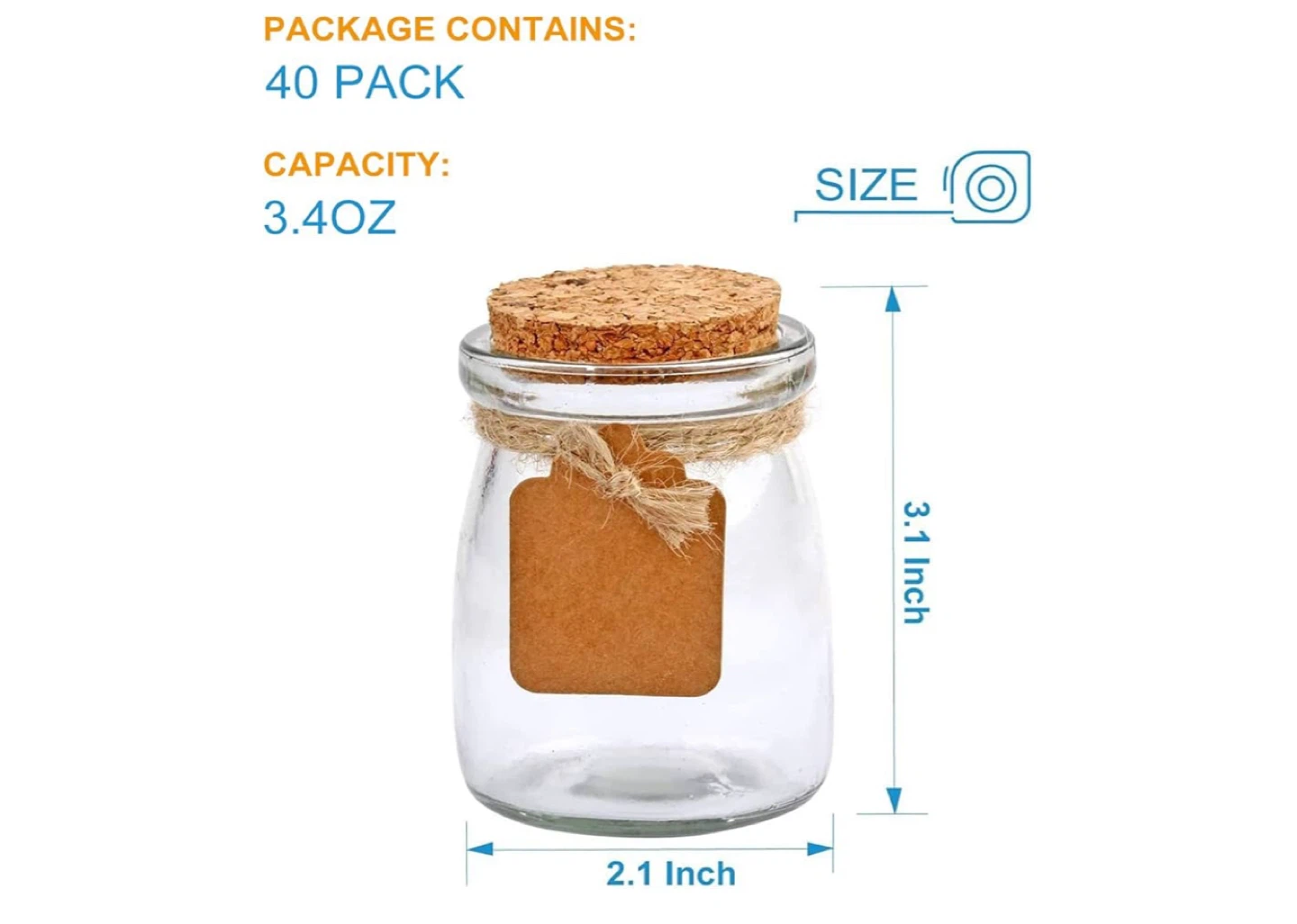 Glass Jars with Cork Lids - 40 Pack - photo 5