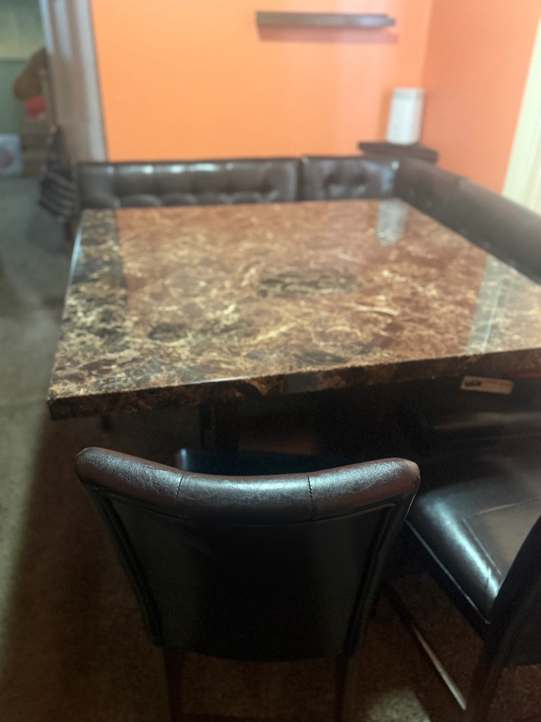 Dining Table Set with Faux Leather Chairs