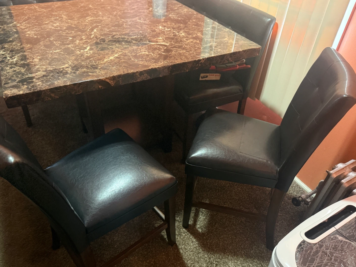 Dining Table Set with Faux Leather Chairs - photo 3