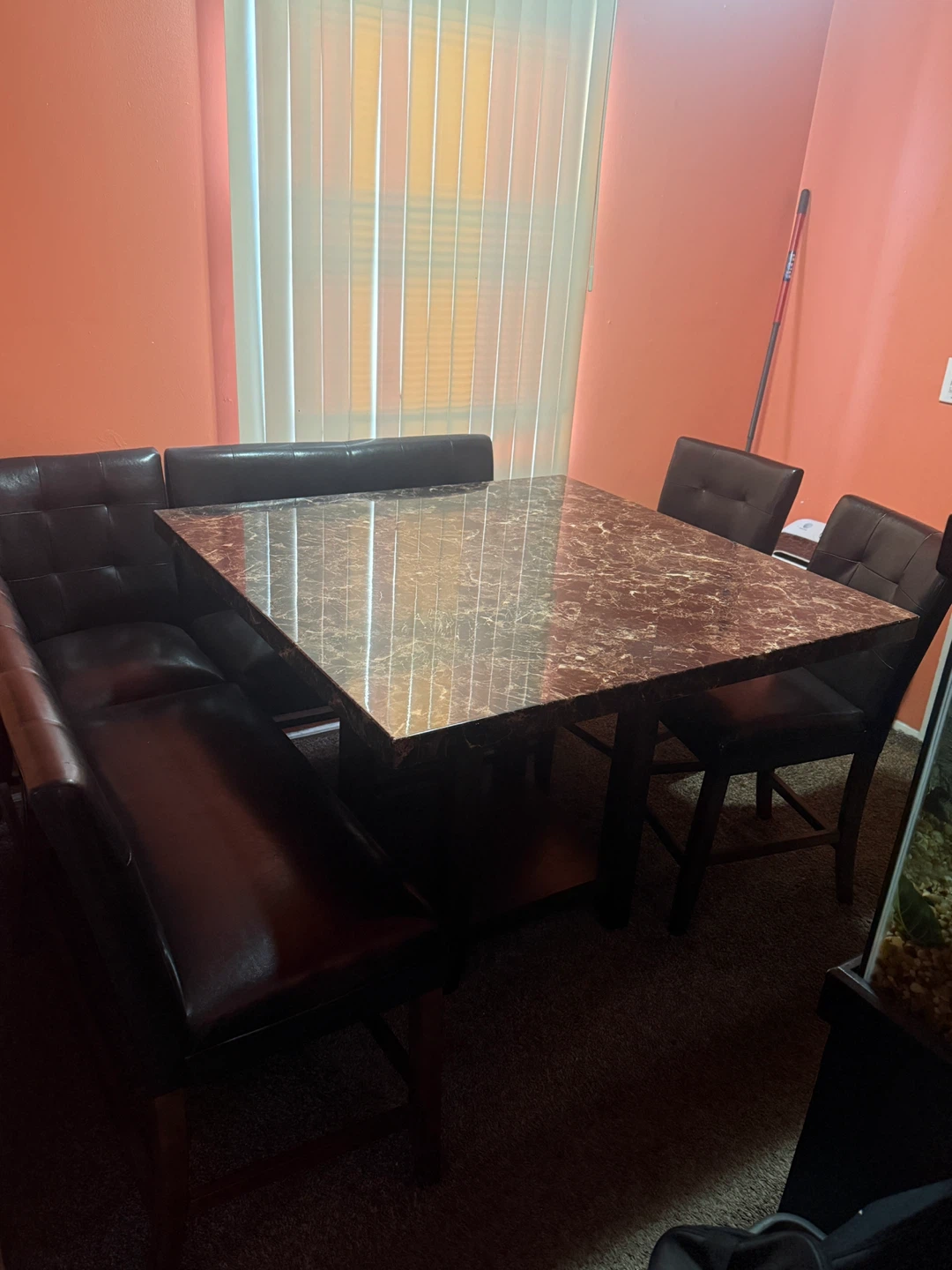 Dining Table Set with Faux Leather Chairs - photo 2