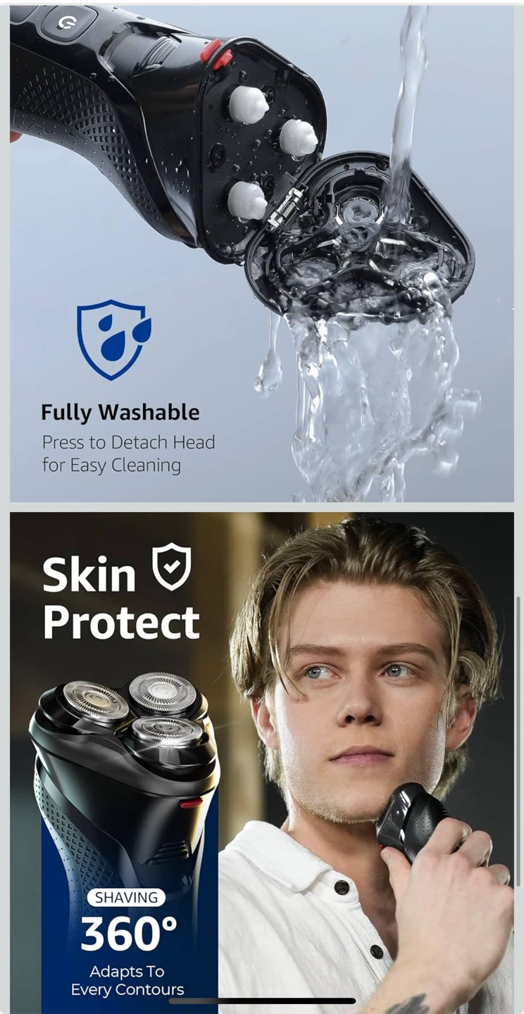 RateGist Electric Shaver, Wet & Dry - photo 3