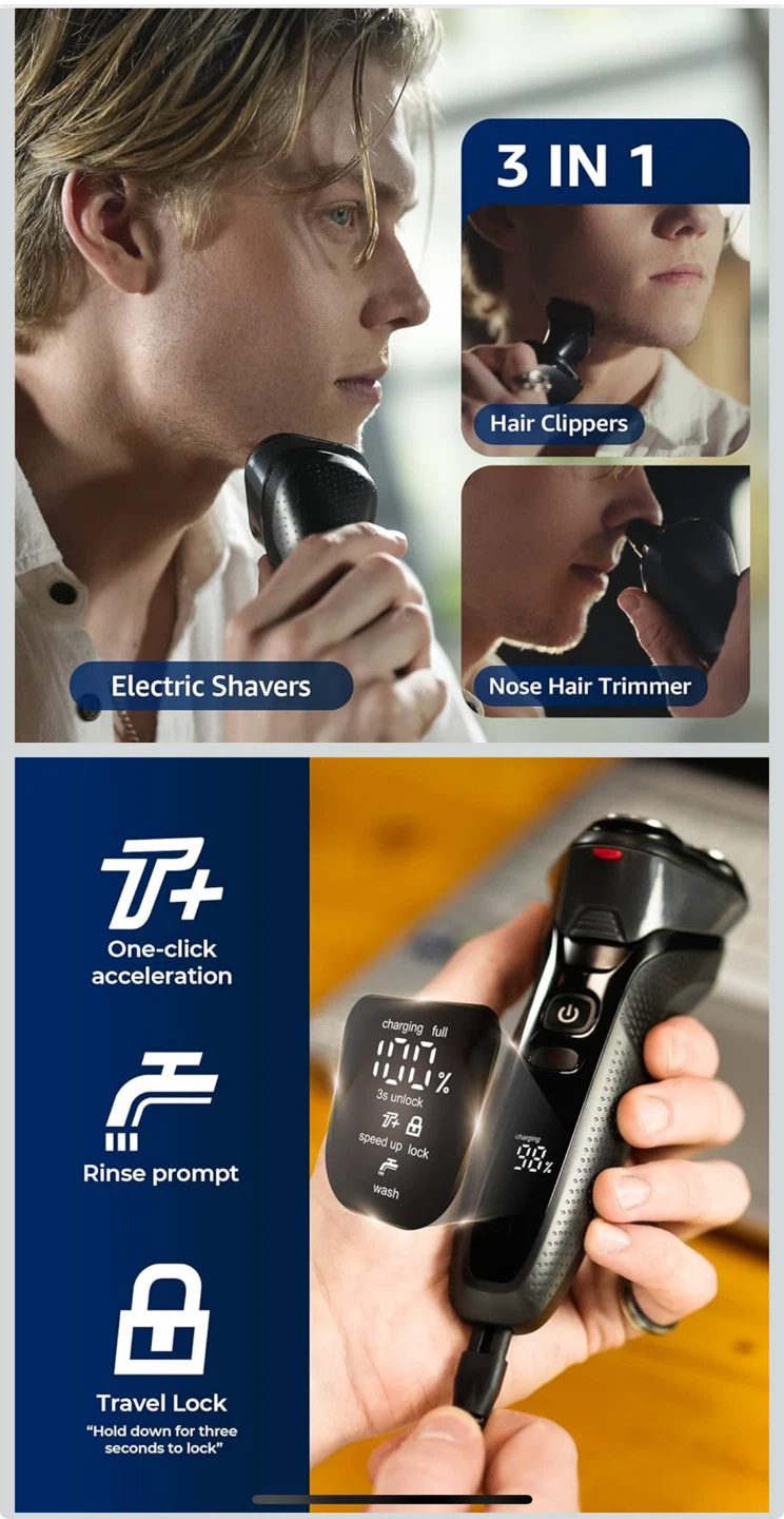 RateGist Electric Shaver, Wet & Dry - photo 2