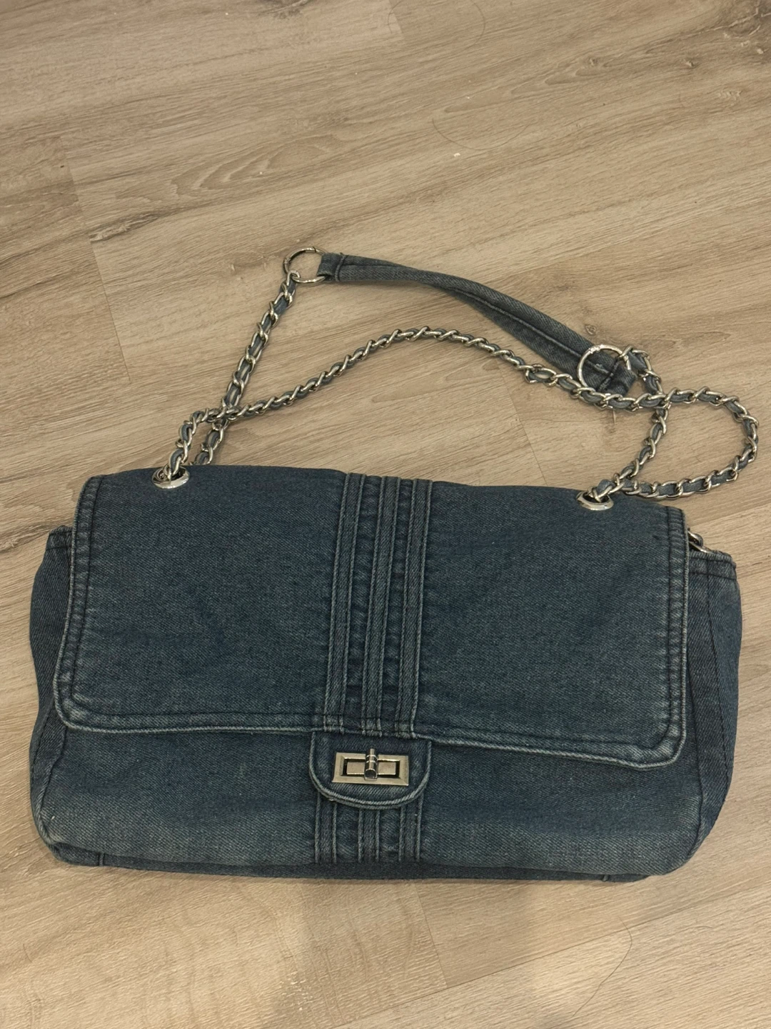 Denim chain shoulder bag - photo 3
