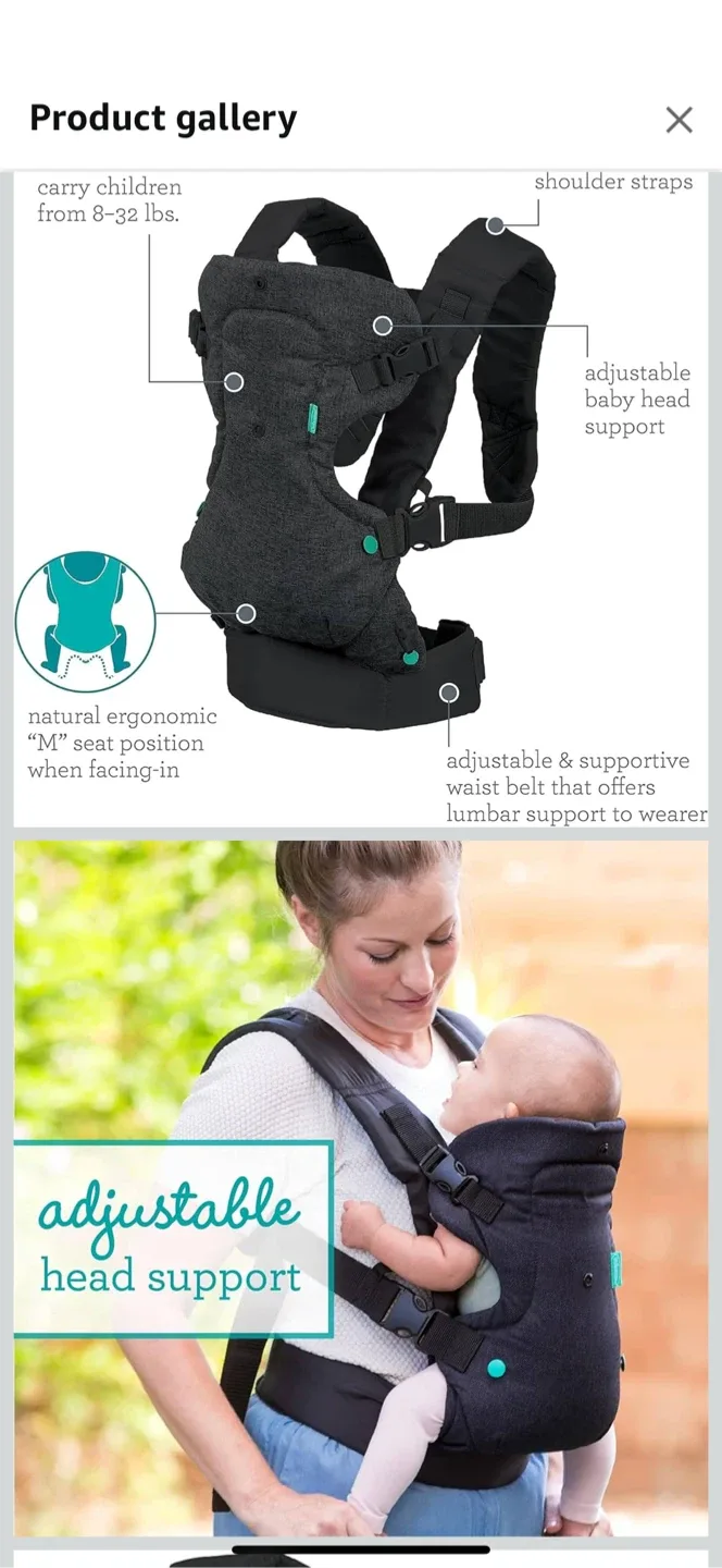 New Infantino Carry On Multi Pocket Carrier - Charcoal image indicator(2)