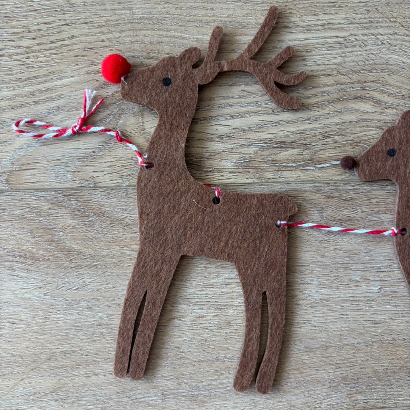 Reindeer & Sleigh Felt 5 foot long Christmas Garland decoration image indicator(2)