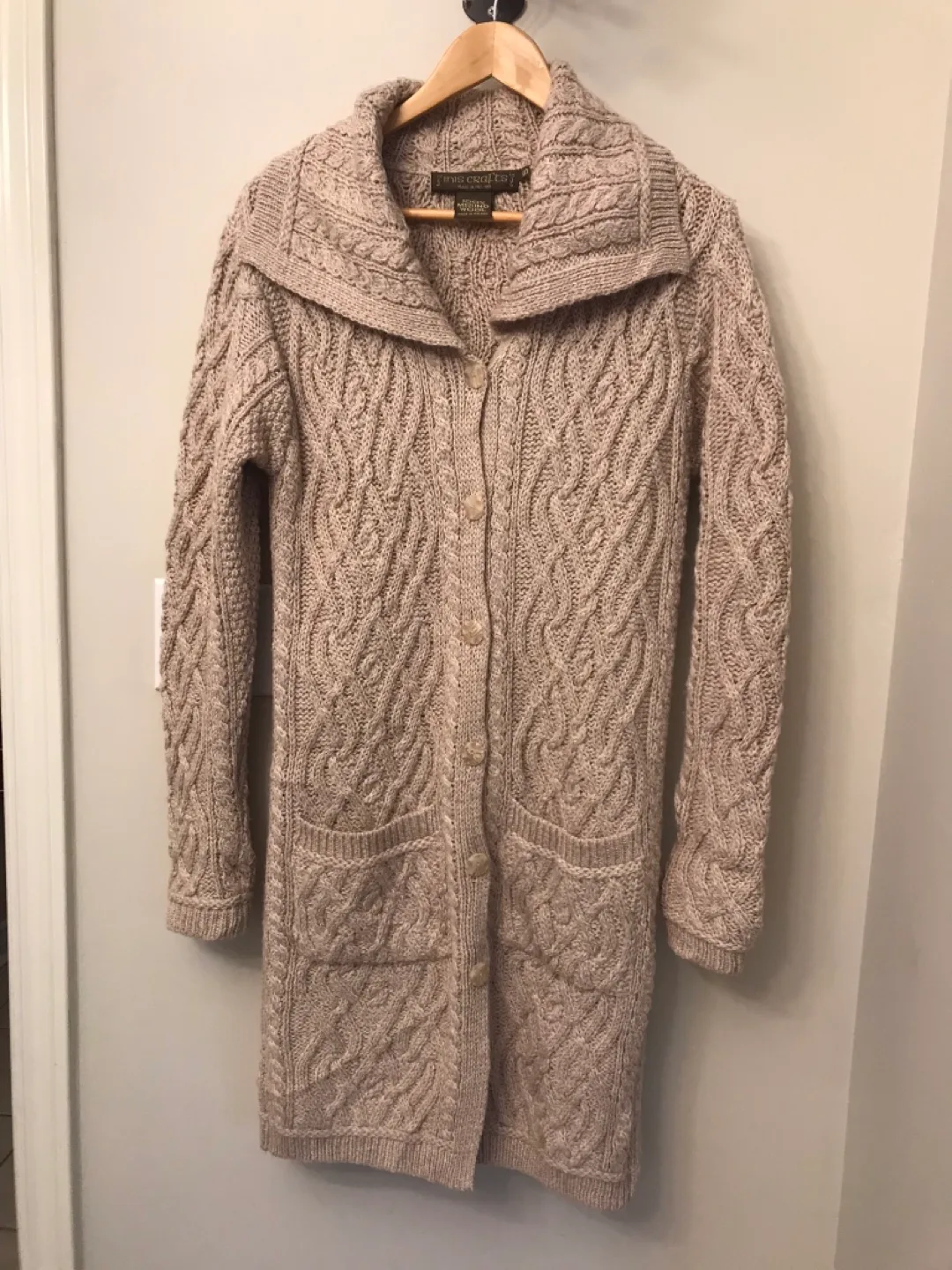 Inis Crafts Merino Wool Cardigan - Size S thumbnail