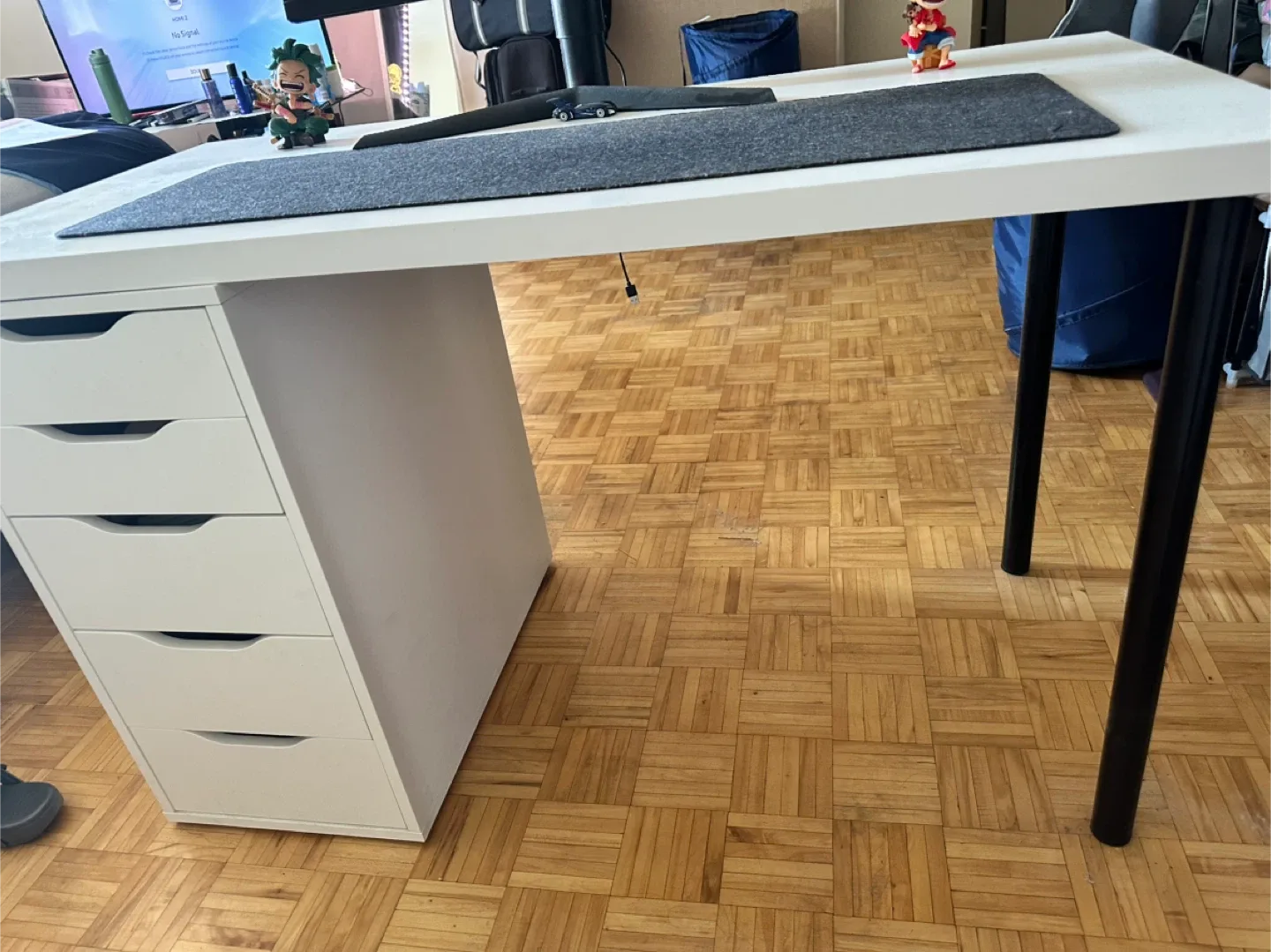 IKEA Desk with Alex Drawer Unit - White thumbnail