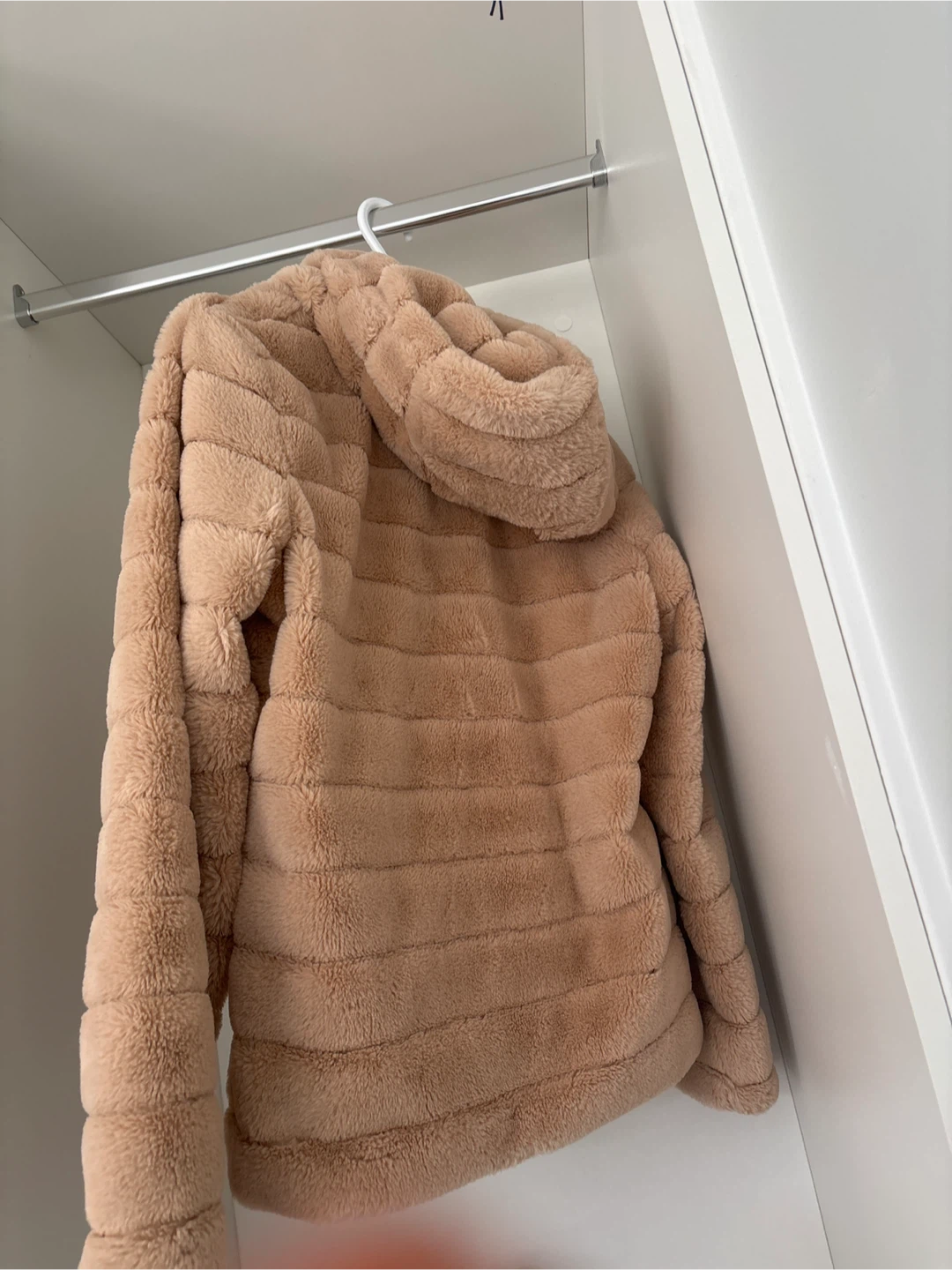 Fuzzy Beige Hooded Jacket - photo 2