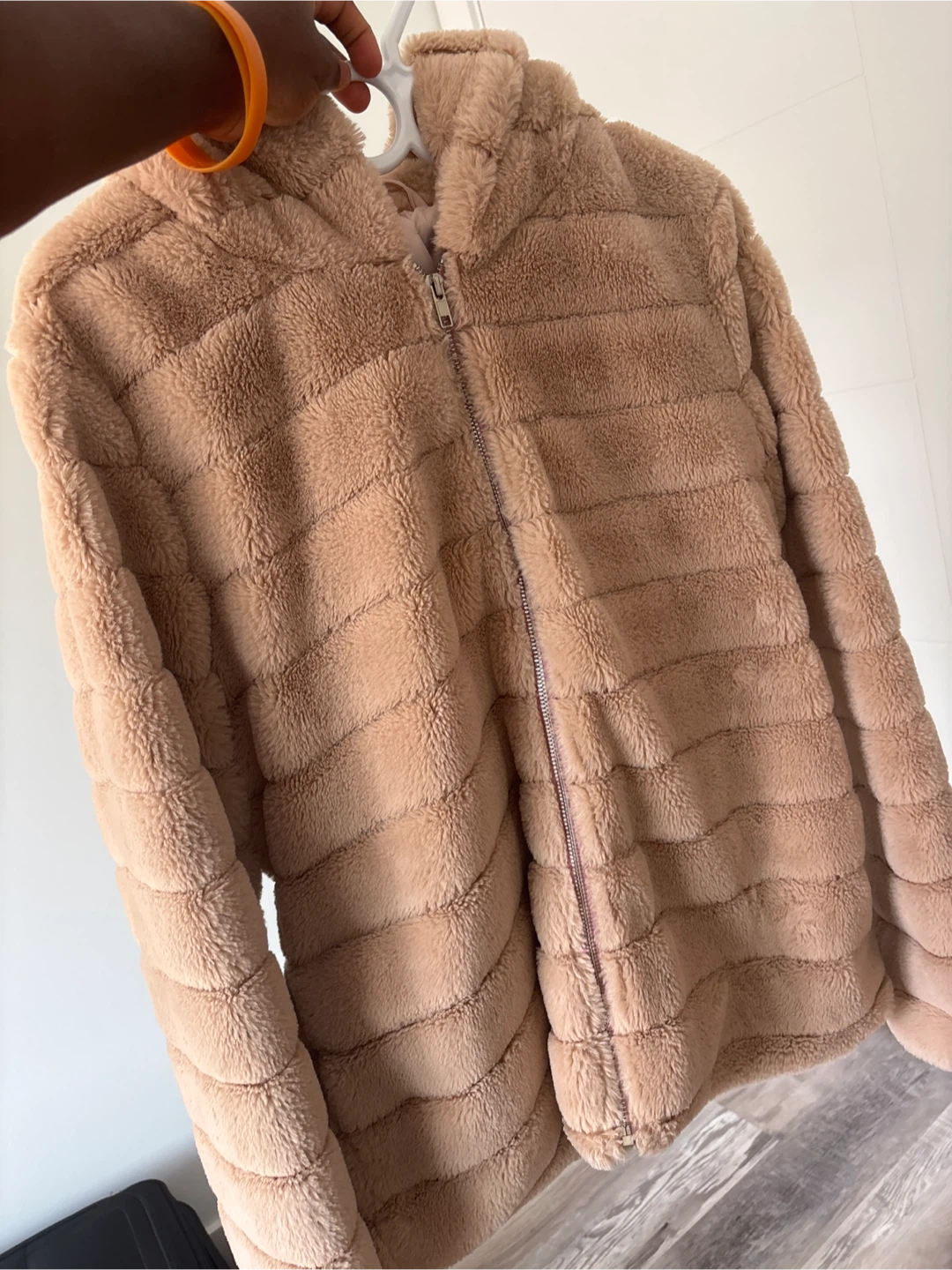 Fuzzy Beige Hooded Jacket - photo 4