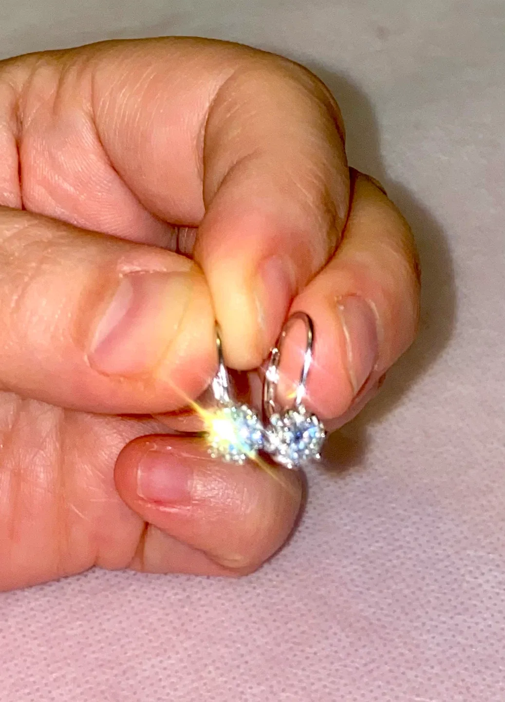 S925 Silver Drop Earrings with moissanites thumbnail