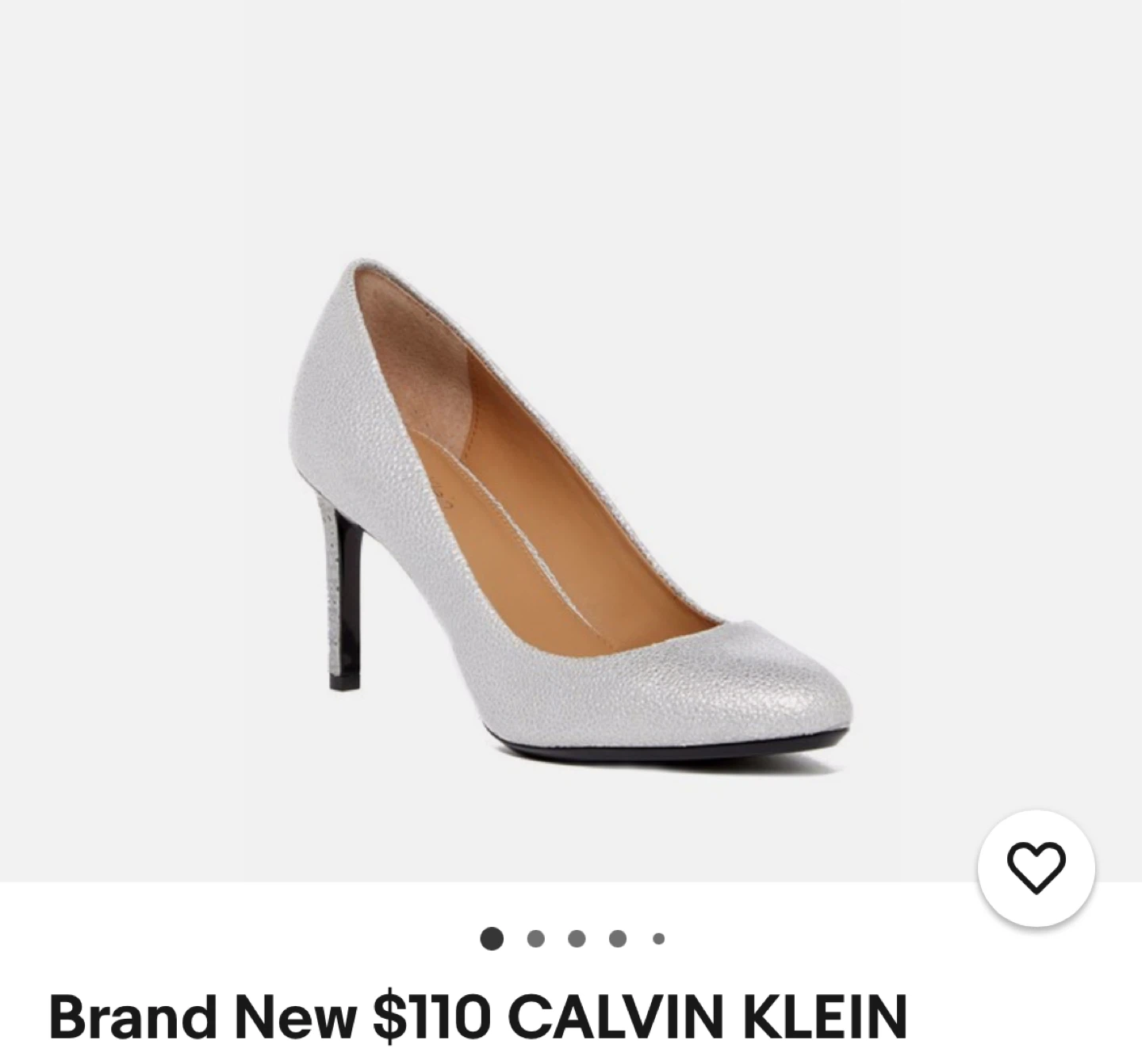 Brand New Calvin Klein Silver Heels size Us 8
