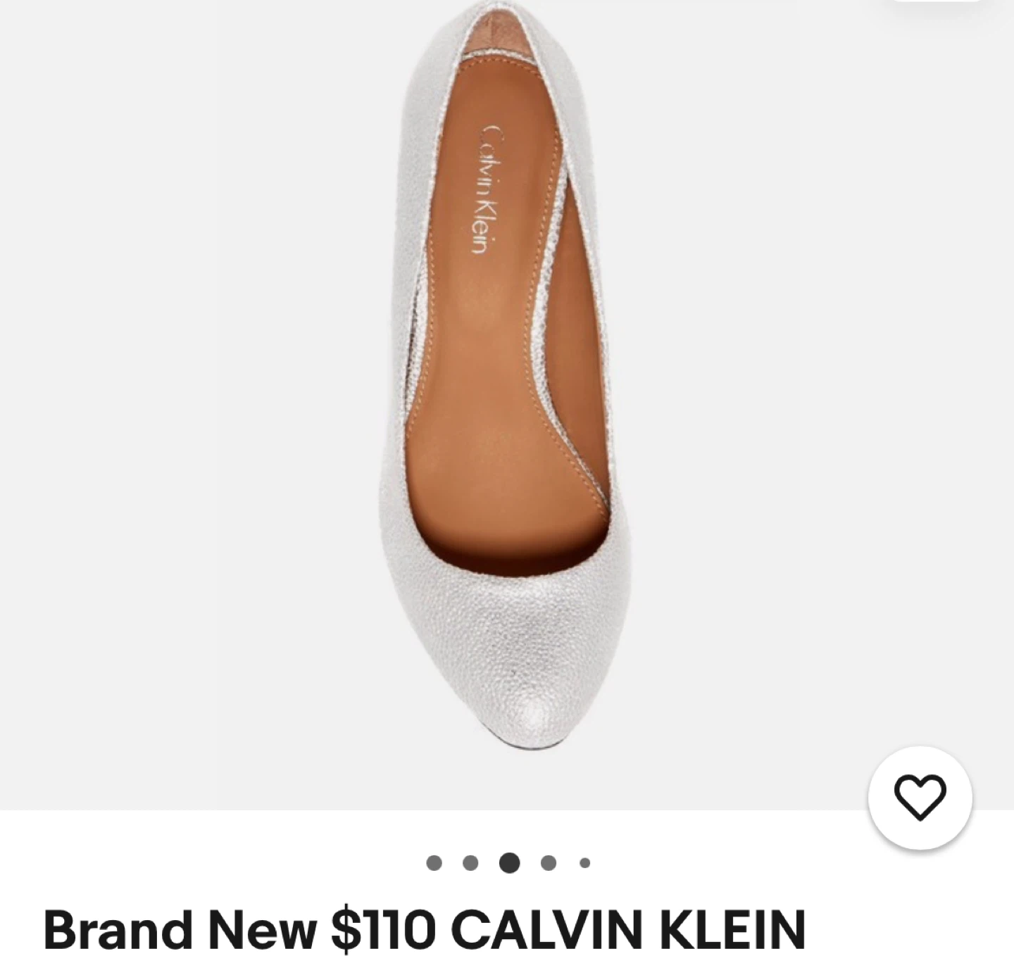 Brand New Calvin Klein Silver Heels size Us 8 - photo 2