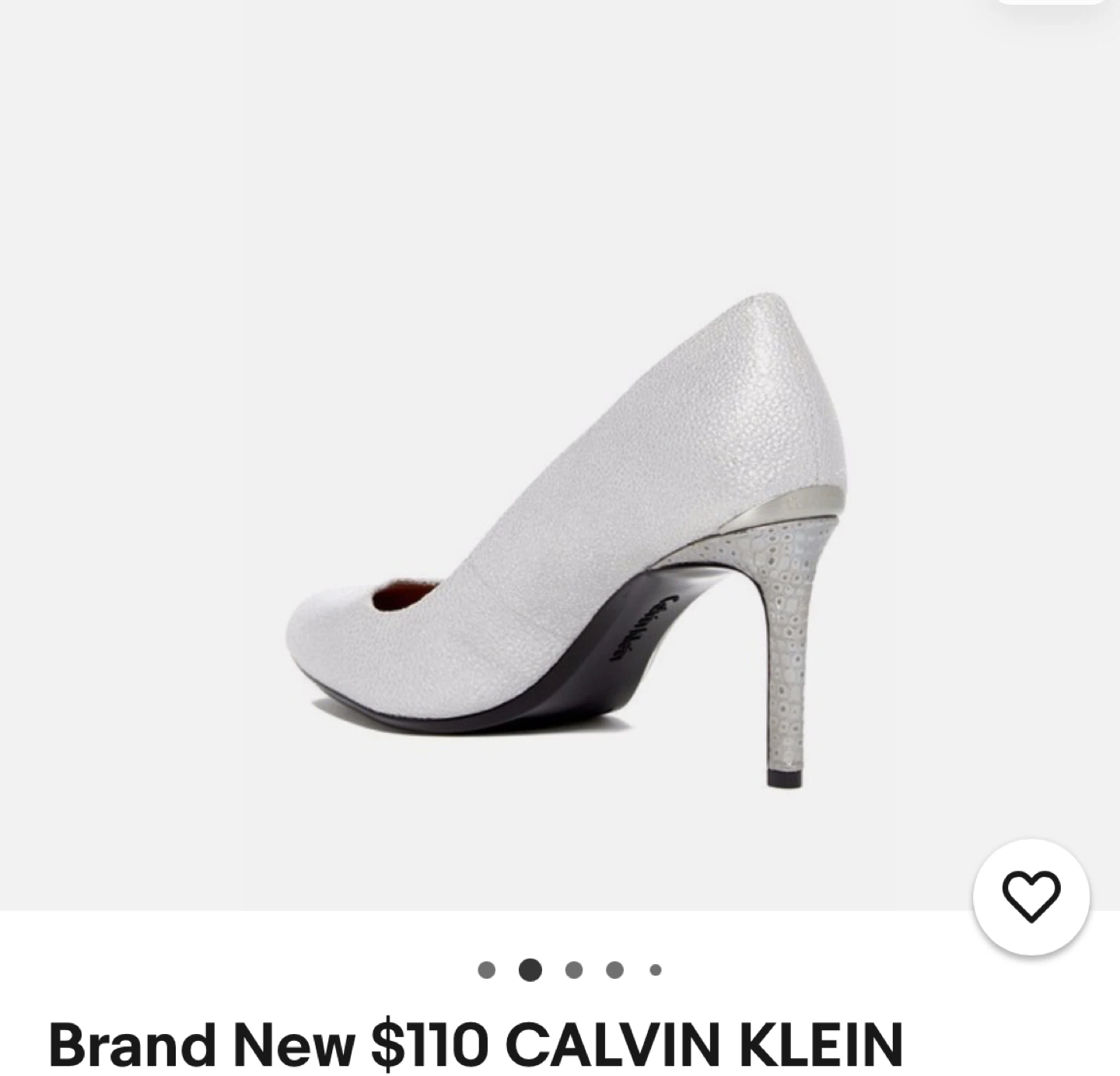 Brand New Calvin Klein Silver Heels size Us 8 - photo 3