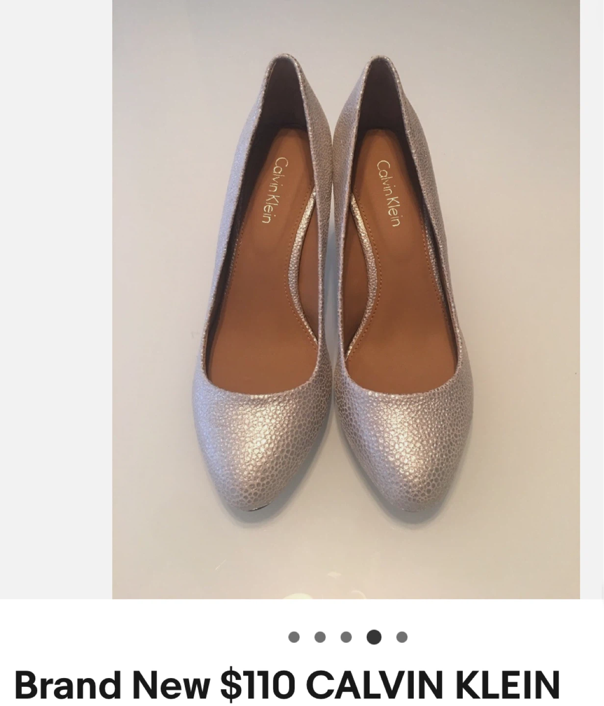 Brand New Calvin Klein Silver Heels size Us 8 - photo 4