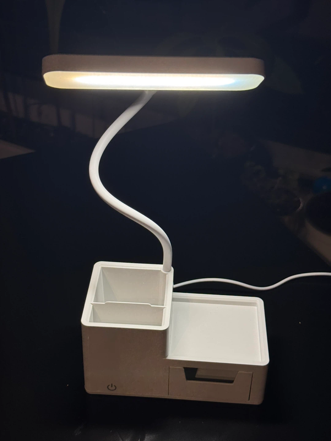 White LED Desk Lamp with Organizer