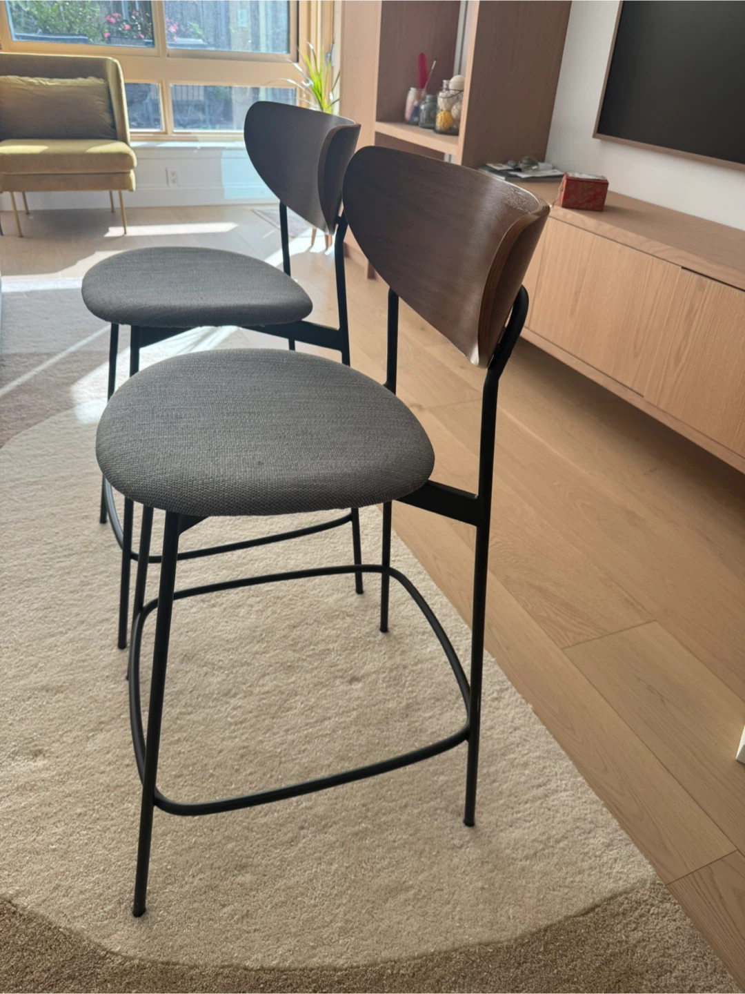 West Elm Slope Bar Stools - Set of 2