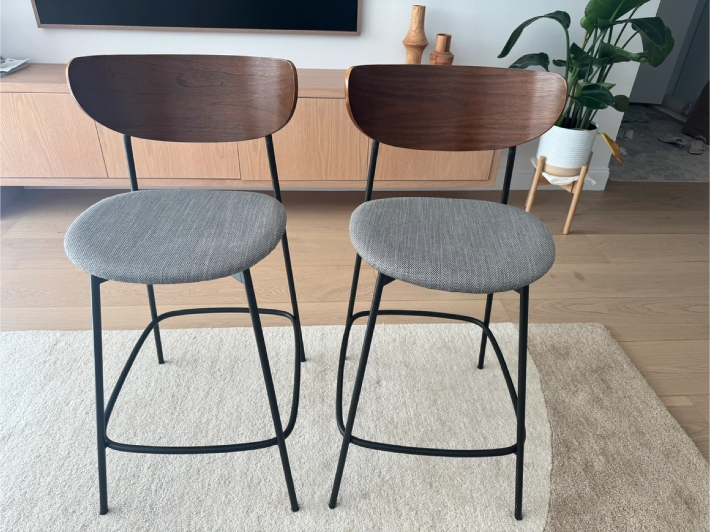 West Elm Slope Bar Stools - Set of 2 - photo 2