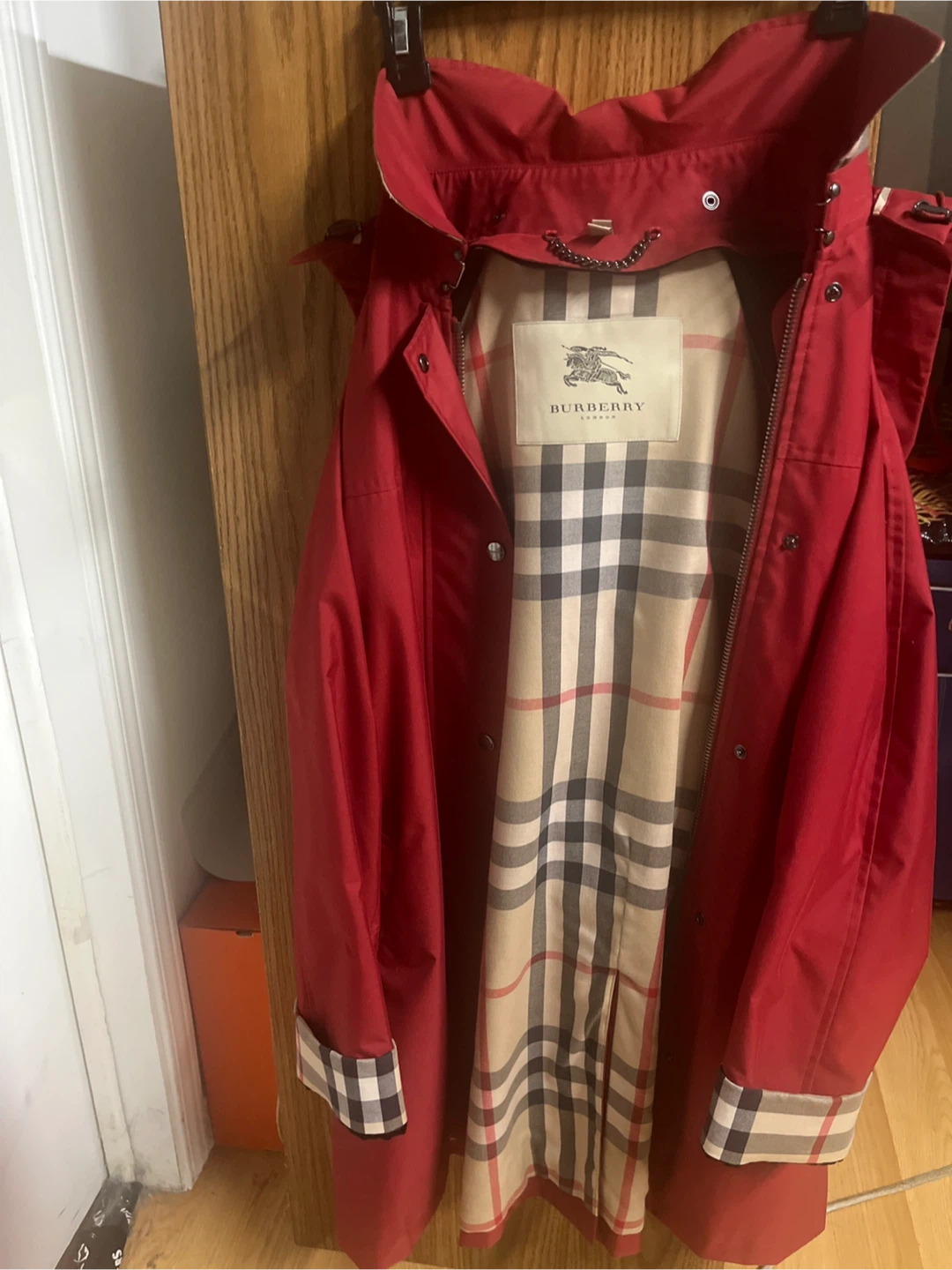 Burberry Red Rain Coat