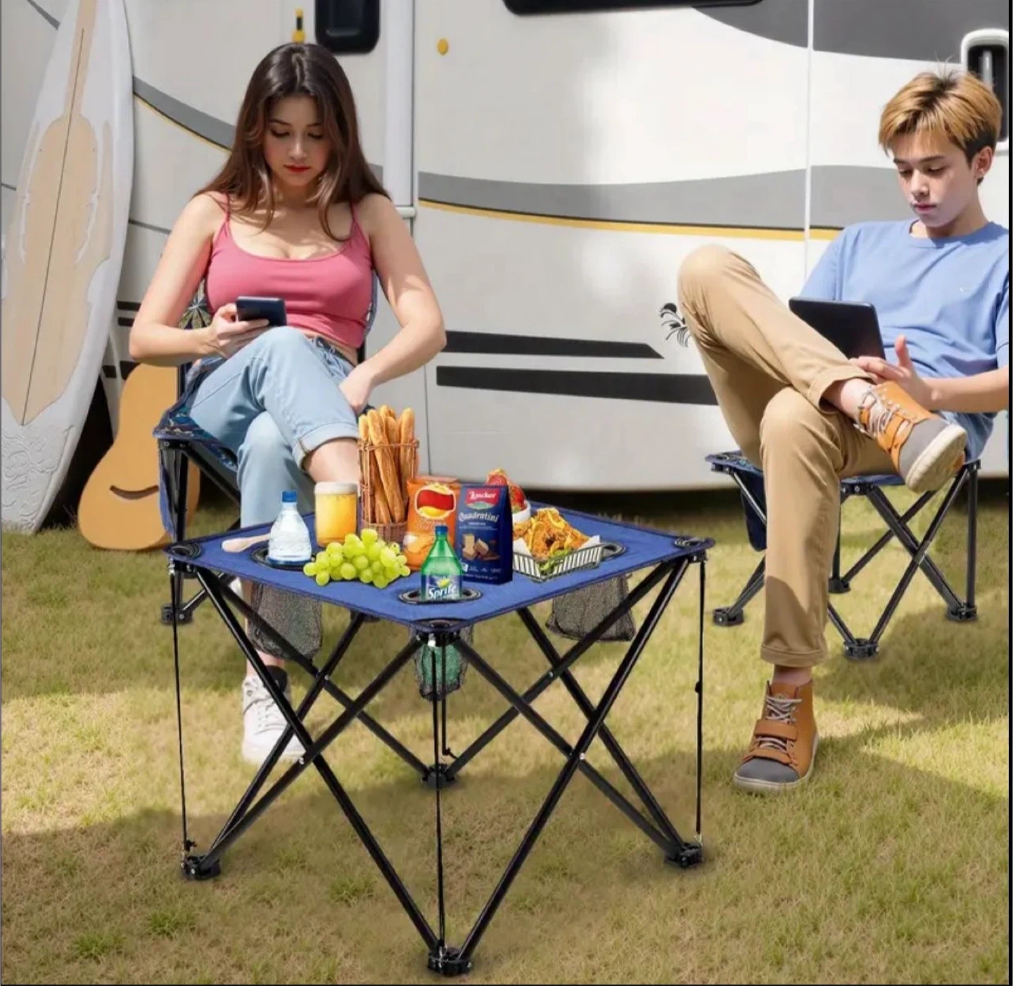 Portable Folding Camping Table with Cup Holders - photo 3