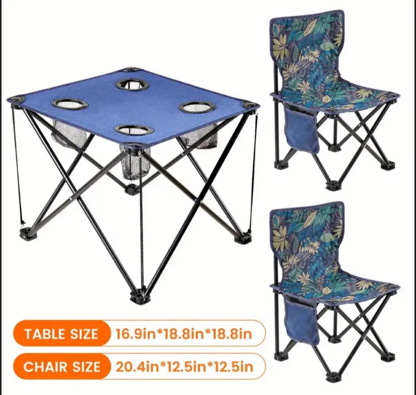 Portable Folding Camping Table with Cup Holders