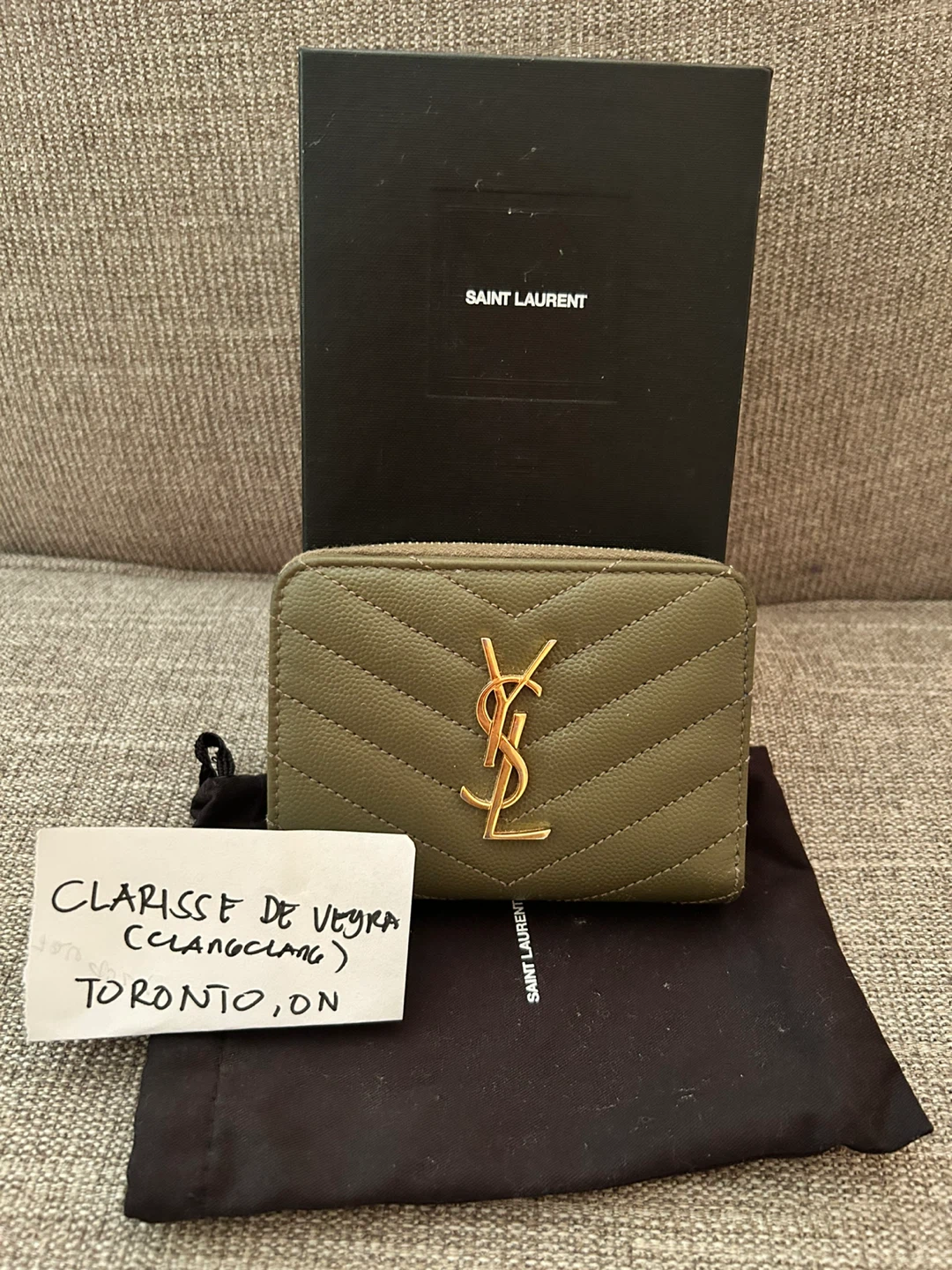 Saint Laurent Olive Green Wallet