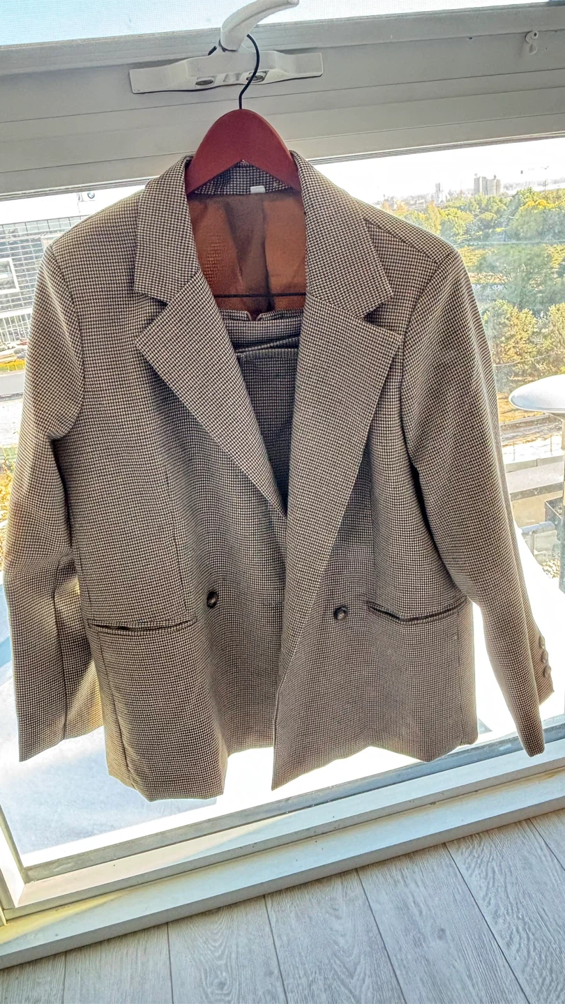Plaid Blazer and Skirt Set - photo 5