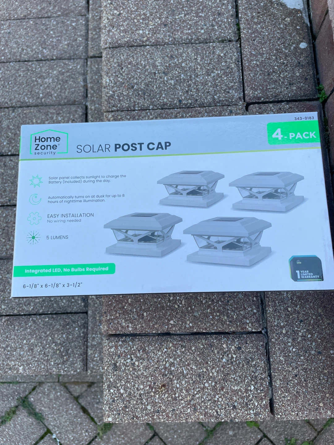 Home Zone Solar Post Cap 4-Pack - New in Box!
