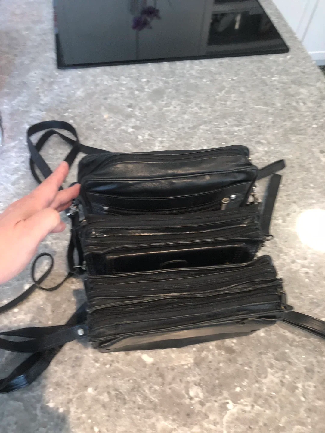 NEW/ unused Black Leather Crossbody Bags image indicator(4)