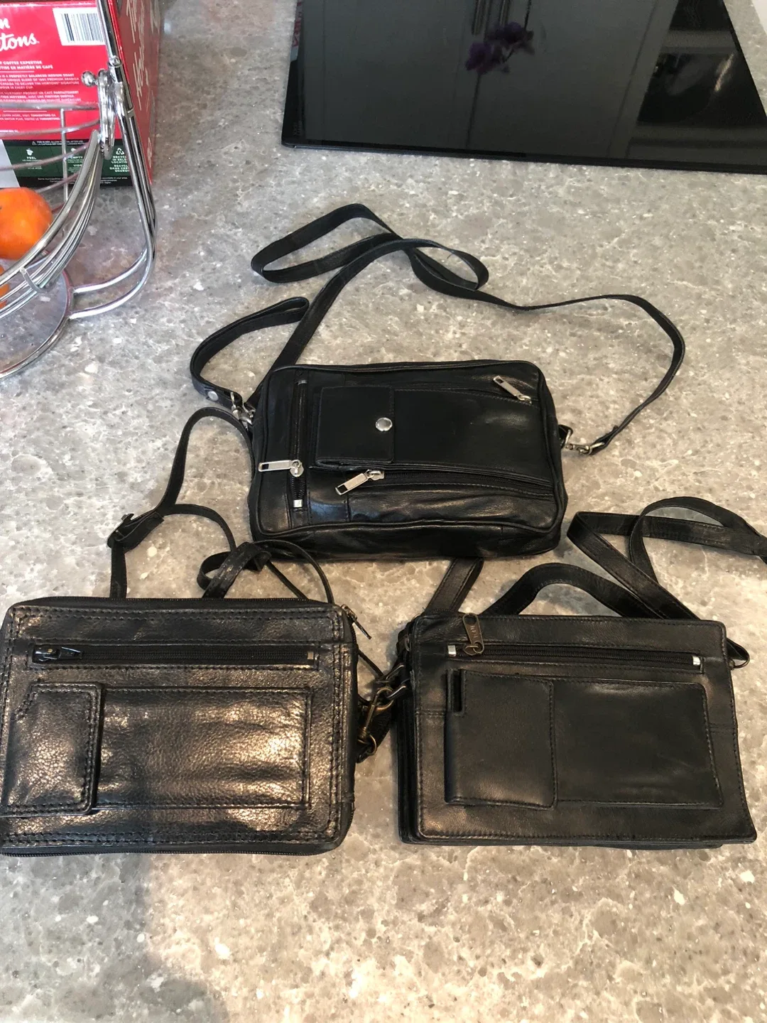 NEW/ unused Black Leather Crossbody Bags image indicator(2)