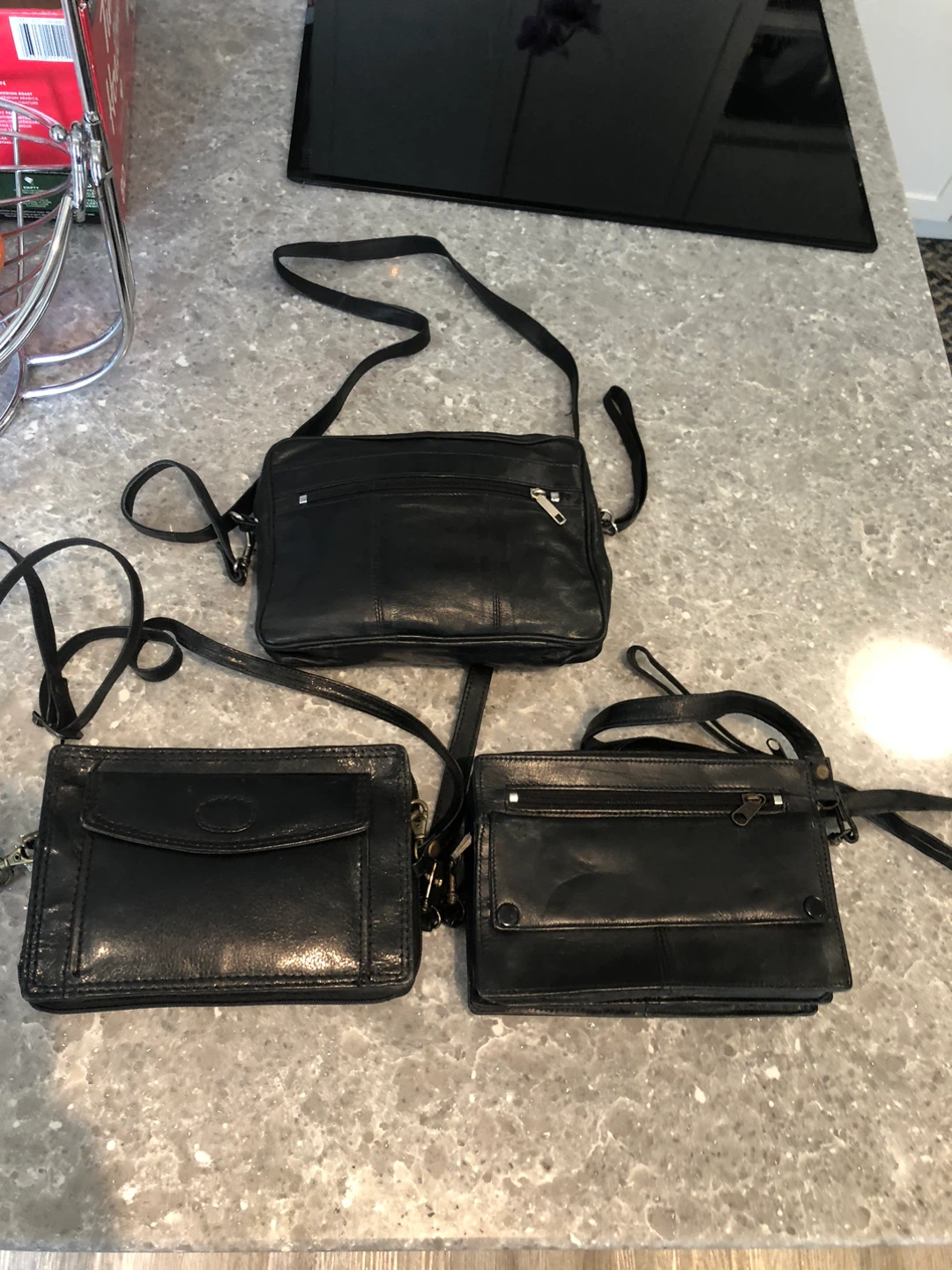 NEW/ unused Black Leather Crossbody Bags
