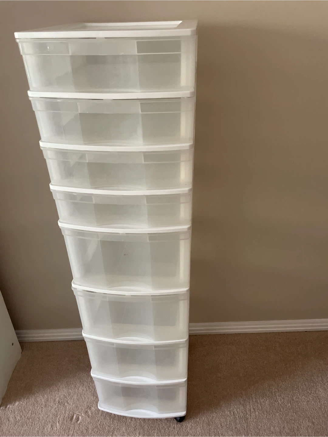 Tall Plastic Storage Drawer Tower