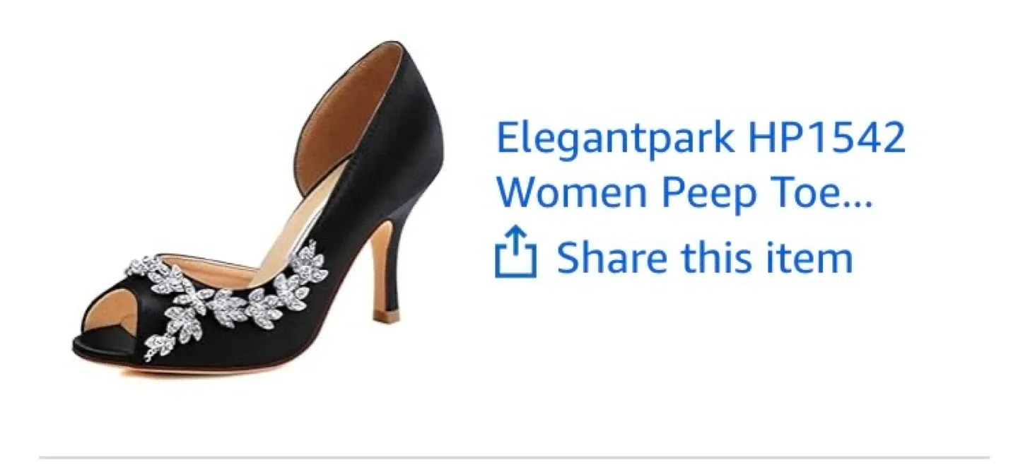 Elegantpark HP1542 Rhinestone Peep Toe Heels image indicator(5)