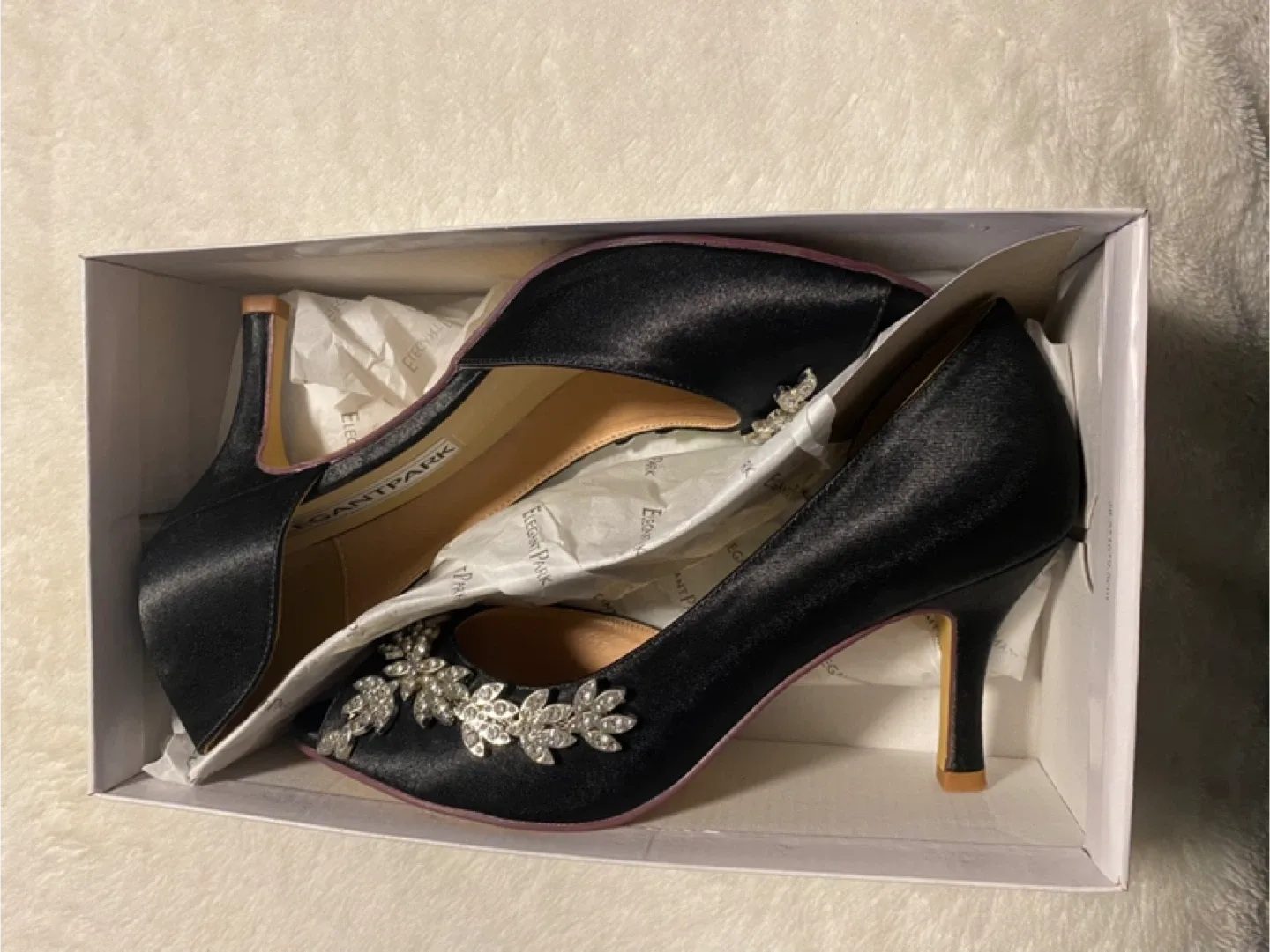 Elegantpark HP1542 Rhinestone Peep Toe Heels image indicator(4)